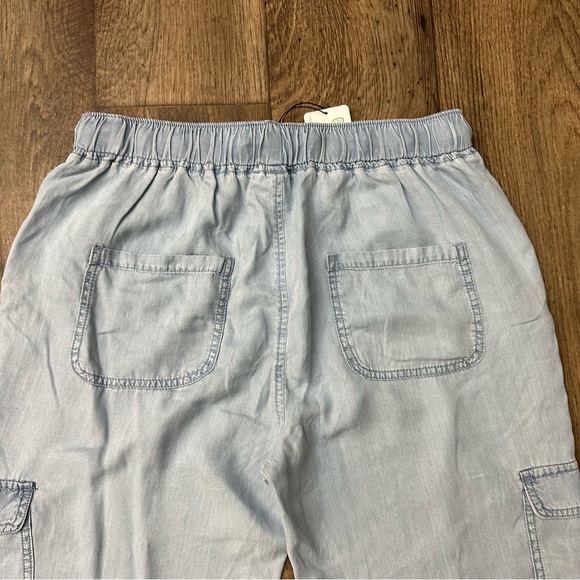LOVE TREE Tencel Drawstring Lightweight Soft Cargo Jogger Pants Size L Blue - Picture 4 of 6